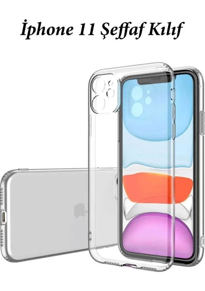 Apple iPhone 11 Hayalet Ekran Koruyucu, Şeffaf Kılıf ve Şarj Kablosu Seti | 3'lü Koruma Paketi