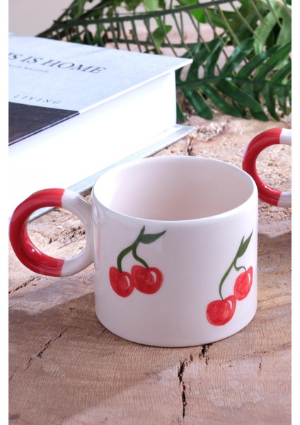 Strawberry | 2 Adet Seramik Kupa Fincan Bardak Mug Seramik Double Türk Kahve Fincanı