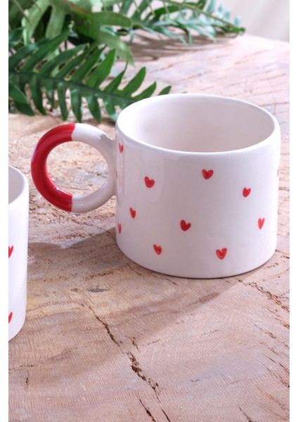 Hearts | 2 Adet Seramik Kupa Fincan Bardak Mug Seramik Double Türk Kahve Fincanı modelleri