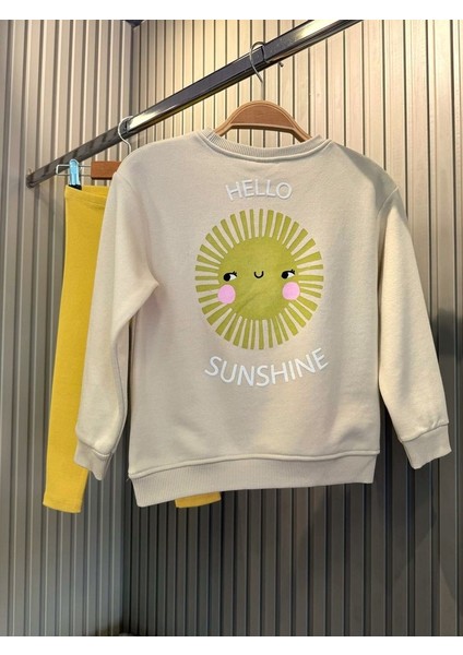 Güneş Baskılı Sweatshirt Alt 2'li Takım