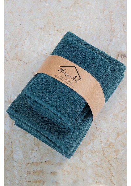 Royal | 50X90 - 70X140 cm 4'lü Banyo Havlu Seti, %100 Pamuklu Havlu Takımı