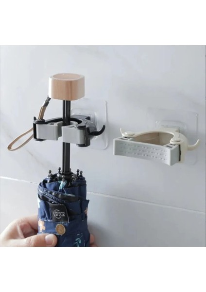 Tekno Trust Çok Amaçlı Paspas ,süpürge, Fırça ve Mob Askısı Sap Tutucu Mutfak ve Banyo Askısı 3 Lü Set