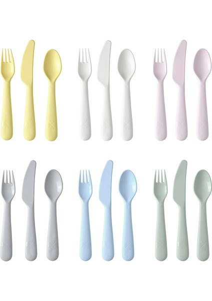 KALAS pastel tonlar çocuk çatal kaşık bıçak seti (18 li )