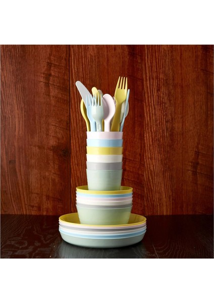 KALAS pastel tonlar çocuk çatal kaşık bıçak seti (18 li ) modelleri