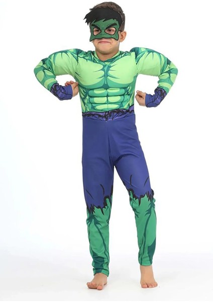 Hulk Kostümü Kaslı Hulk Çocuk Kostümü Maskeli Kaslı Parti Özel Gün Kıyafeti fiyatları