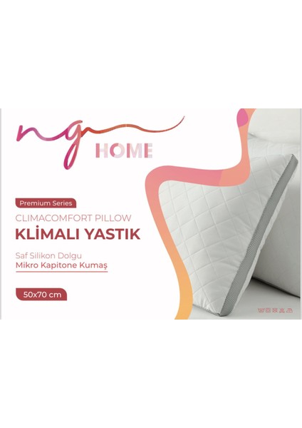 Klimalı Yastık - Beyaz / Açık Gri