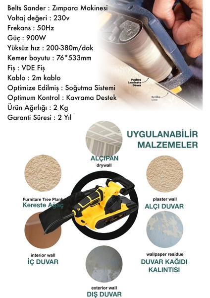 Profesyonel Extra Güçlü Elektrikli Cila Tank Zımpara Makinesi