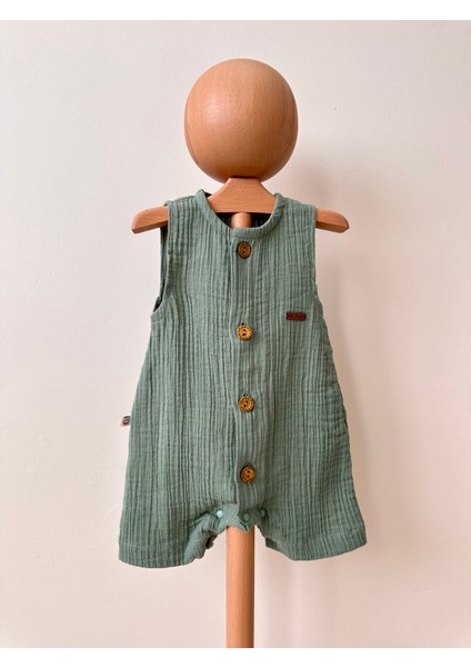 Charles Erkek Bebek Yeşil Müslin Tulum modelleri