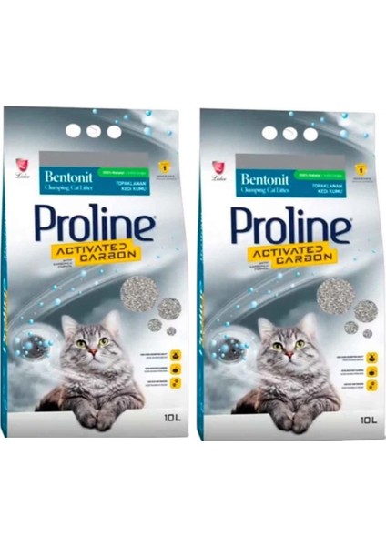 Proline Aktif Karbonlu Bentonit Kedi Kumu 10 lt x 2 Adet