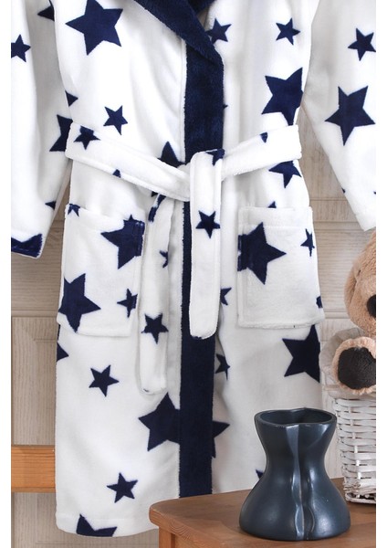Sky | Kapşonlu Unisex Wellsoft Çocuk Peluş Sabahlık | Bornoz fırsatları