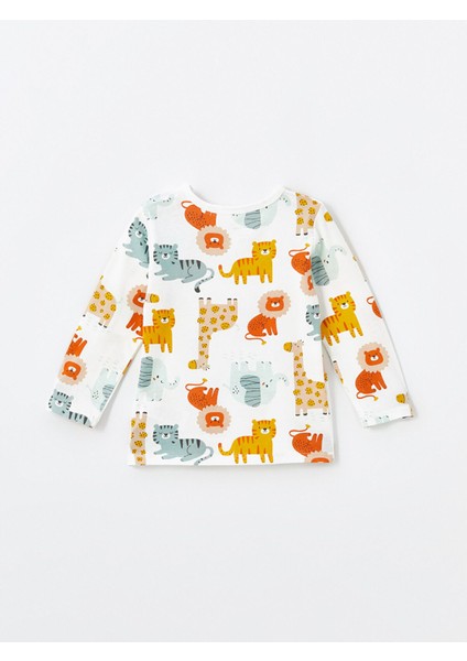 Bisiklet Yaka Uzun Kollu Baskılı Erkek Bebek Pijama Takımı