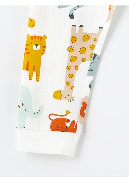 Bisiklet Yaka Uzun Kollu Baskılı Erkek Bebek Pijama Takımı
