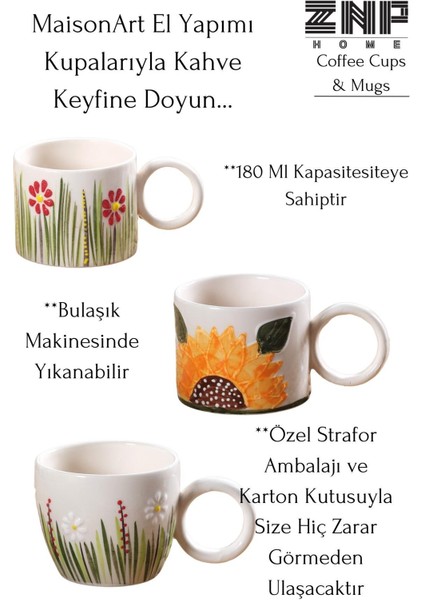 Ivy El Yapımı Seramik Kupa Double Türk Kahve Fincanı