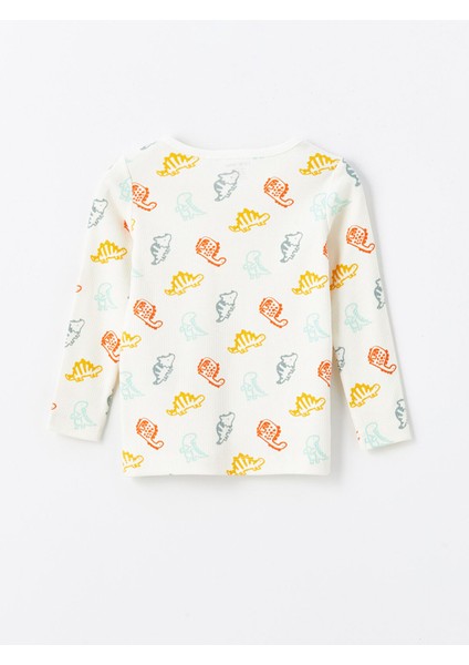 Bisiklet Yaka Uzun Kollu Baskılı Erkek Bebek Pijama Takımı
