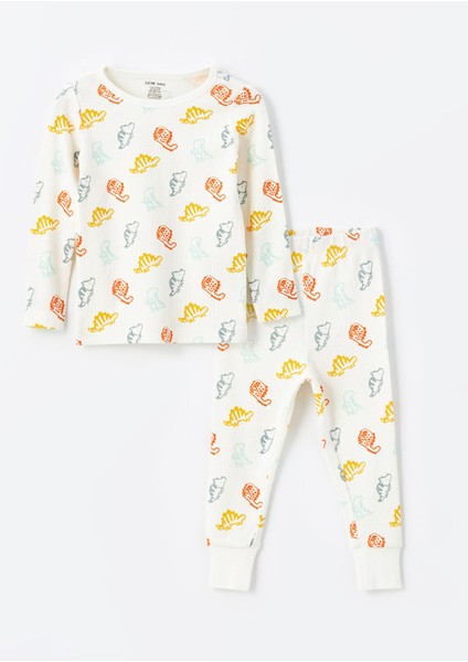 Bisiklet Yaka Uzun Kollu Baskılı Erkek Bebek Pijama Takımı