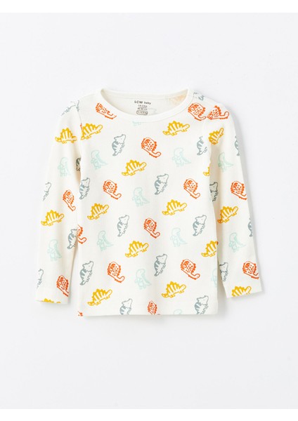 Bisiklet Yaka Uzun Kollu Baskılı Erkek Bebek Pijama Takımı