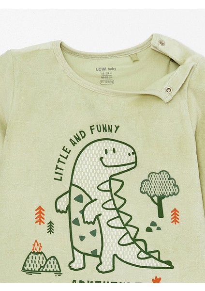 Bisiklet Yaka Uzun Kollu Baskılı Kız Bebek Pijama Takım fiyatları