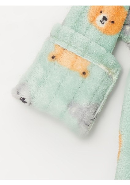 Bisiklet Yaka Uzun Kollu Desenli Erkek Bebek Pijama Takımı