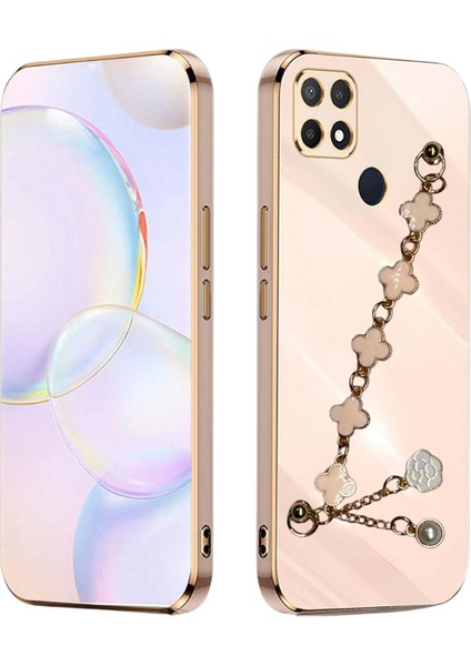 OPPO A15 ELÇEK ŞANZELİZE KILIF ROSE GOLD