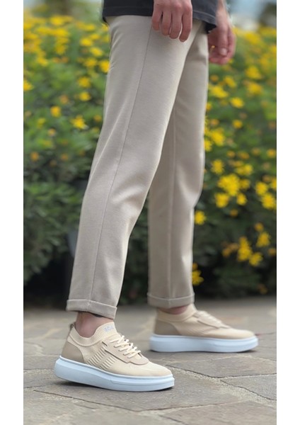 BA0812 Özel Örme Triko Tarz Krem Renk Spor Ayakkabı fiyatları