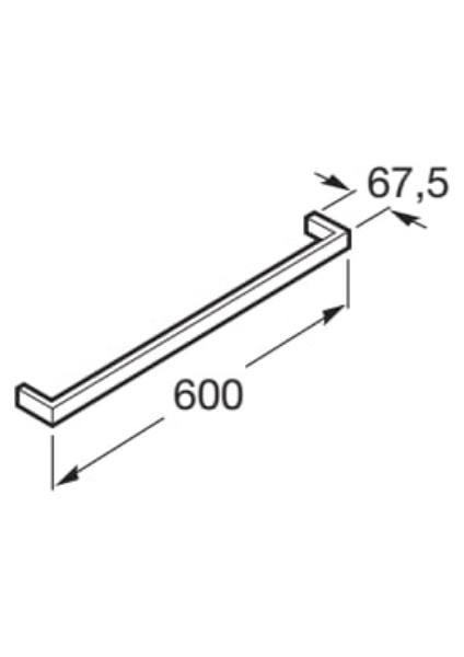 Nuova Parlak Krom Renk Uzun Havluluk 60 cm