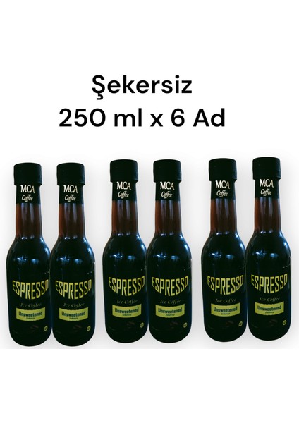 MCA Espresso Soğuk Kahve (Şekersiz) 250 ml x 6 Adet