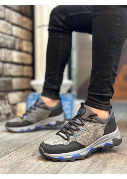BA0320 Kalın Termo Taban Gri Mavi Erkek Trekking Outdoor Ayakkabı fiyatları