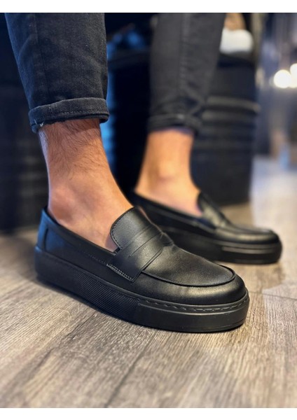 Günlük Klasik Ayakkabı 400 Siyah (Siyah Taban)