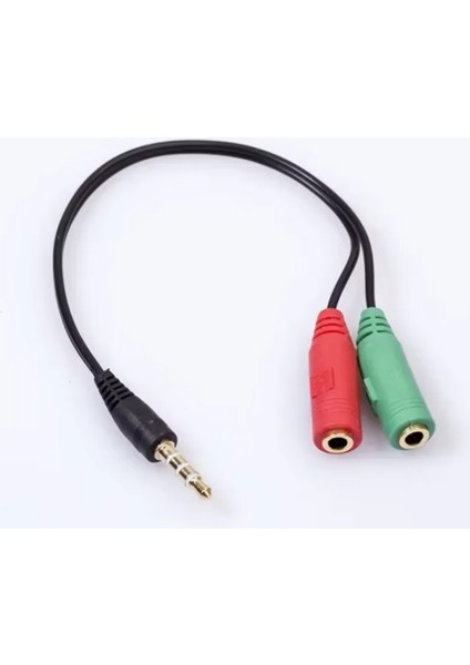 3.5 mm Stereo Kulaklık 3 Çizgili + Hoparlör Çoklayıcı Kablo