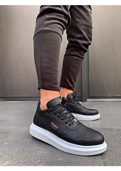 Knack Yüksek Taban Günlük Ayakkabı 040 Siyah (Beyaz Taban)
