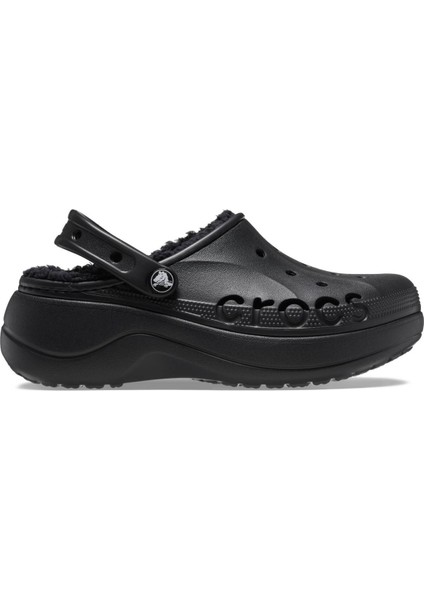 Crocs Baya Platform Lined Clog Kadın Siyah Terlik 208708-001