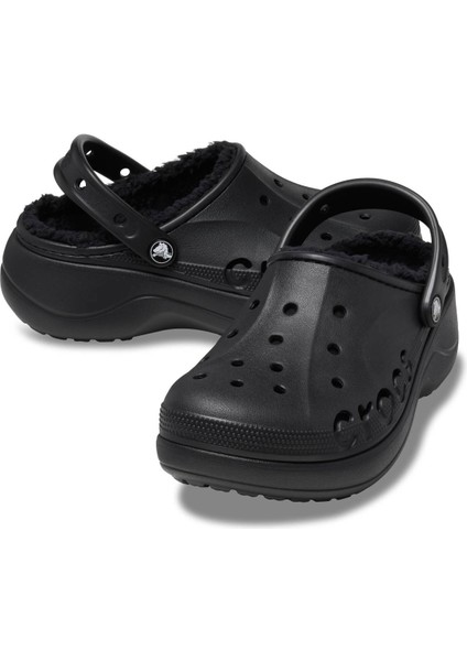 Crocs Baya Platform Lined Clog Kadın Siyah Terlik 208708-001