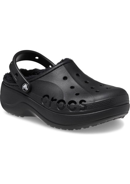 Crocs Baya Platform Lined Clog Kadın Siyah Terlik 208708-001