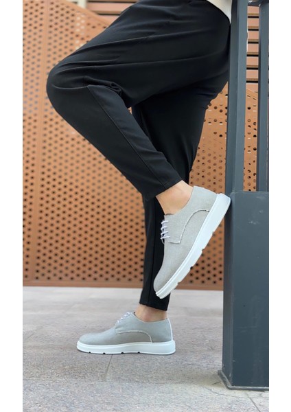 BA0003 Bağcıklı Klasik Spor Gri Renk Keten Yüksek Taban Casual Erkek Ayakkabı fırsatları