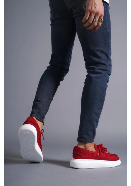 Knack Yüksek Taban Mevsimlik Keten Ayakkabı 009 Kırmızı modelleri