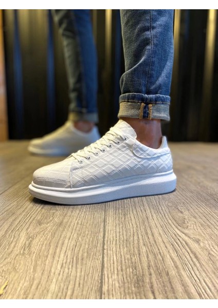Yüksek Taban Günlük Ayakkabı 044 Kapitone Beyaz indirimleri