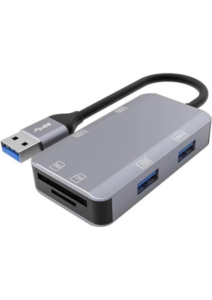 MT88 6in1 USB 3.1 Çoklayıcı Sd Micro Sd Kart Okuyucu Metal Kasa