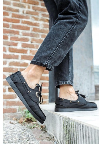 Mevsimlik Keten Ayakkabı 008 Siyah (Siyah Taban) modelleri