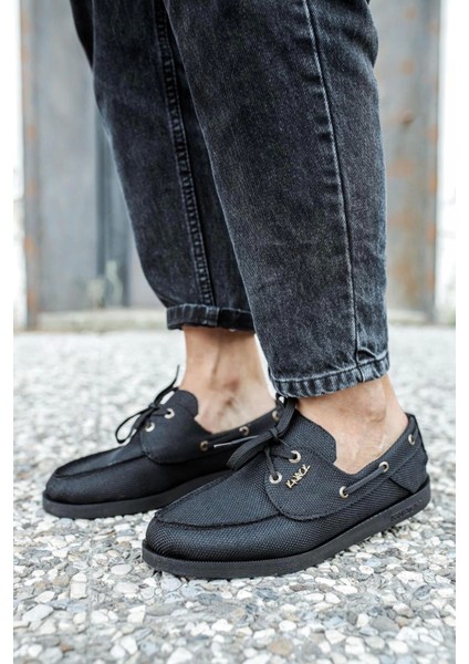 Mevsimlik Keten Ayakkabı 008 Siyah (Siyah Taban) fırsatları