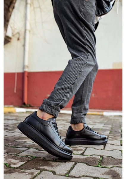 Yüksek Taban Günlük Ayakkabı 044 Siyah (Siyah Taban) fiyatları