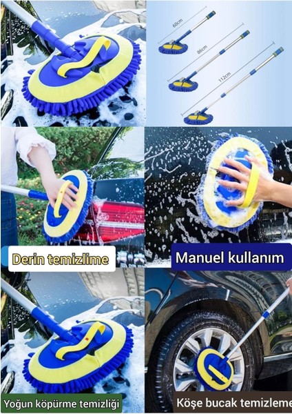 Cam ve zemin temizleme seti, teleskopik sap, 2 yedekli, dayanıklı ve pratik kullanım fiyatları