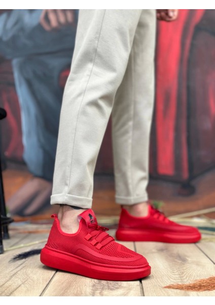BA0375 Özel Örme Triko Tarz Kırmızı Renk Spor Ayakkabı fiyatları
