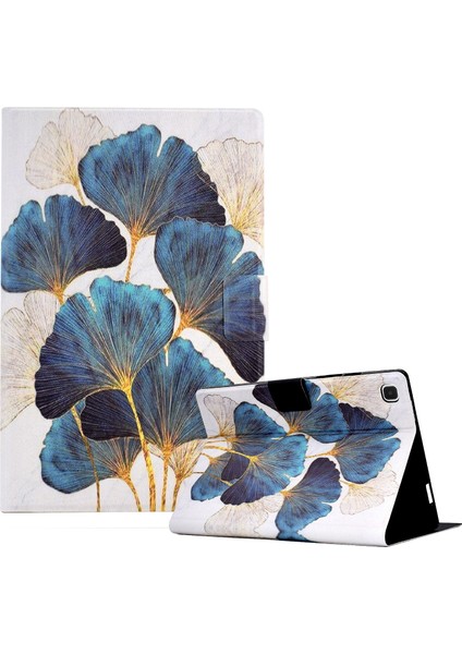 Samsung Galaxy Tab A7 Lite 8.7 Inç T220 T225 Desen Baskılı Deri Kart Yuvaları Yaprak Tablet Kılıfı (Yurt Dışından)