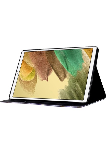 Samsung Galaxy Tab A7 Lite 8.7 Inç T220 T225 Desen Baskılı Deri Kart Yuvaları Yaprak Tablet Kılıfı (Yurt Dışından) modelleri