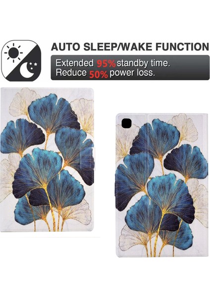 Samsung Galaxy Tab A7 Lite 8.7 Inç T220 T225 Desen Baskılı Deri Kart Yuvaları Yaprak Tablet Kılıfı (Yurt Dışından) fırsatları