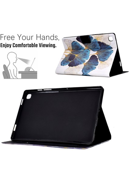 Samsung Galaxy Tab A7 Lite 8.7 Inç T220 T225 Desen Baskılı Deri Kart Yuvaları Yaprak Tablet Kılıfı (Yurt Dışından) indirimleri