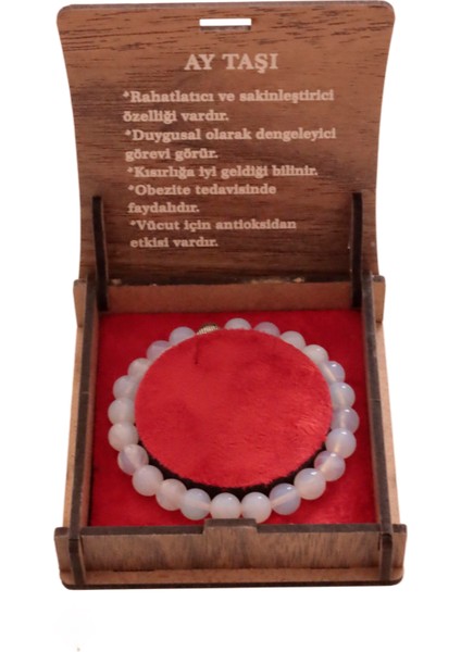 Hediye Kutulu Doğal Ay Taşı Bileklik – Duygusal Denge ve Rahatlık