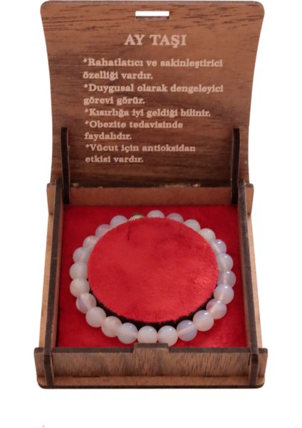 Hediye Kutulu Doğal Ay Taşı Bileklik – Duygusal Denge ve Rahatlık