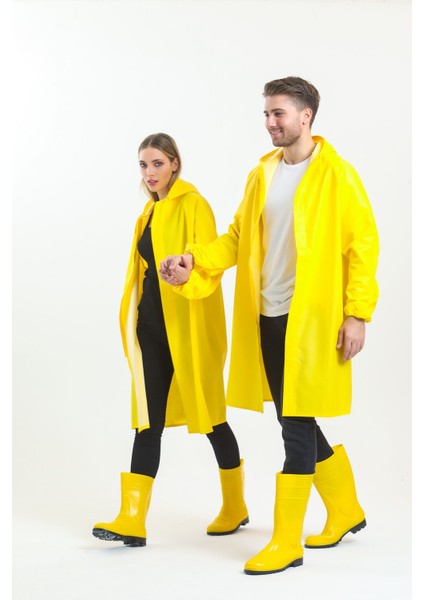 Sarı Yağmurluk Çizme Set, 2'li Yağmurluk Seti