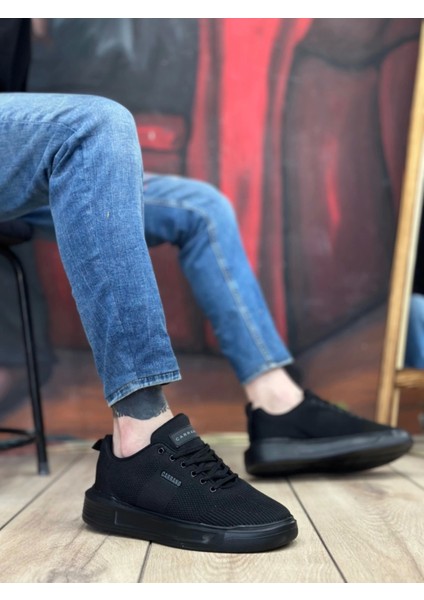 BA0349 Özel Örme Triko Yüksek Taban Tarz Siyah Renk Spor Ayakkabı fiyatları